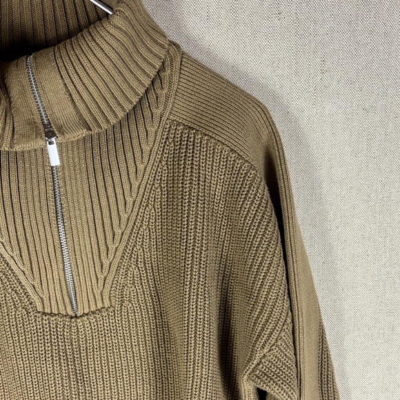 Topman > Brown Quarter Zip Turtleneck Sweater Small - Picture 4 of 10